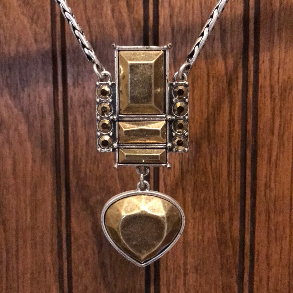 Lucky Brand 18” Antiqued Two-Tone Pendant Necklace